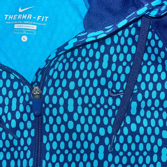 NIKE BLUE THERMA UNIQUE ZIP UP SWEATER - Picture 3 of 3